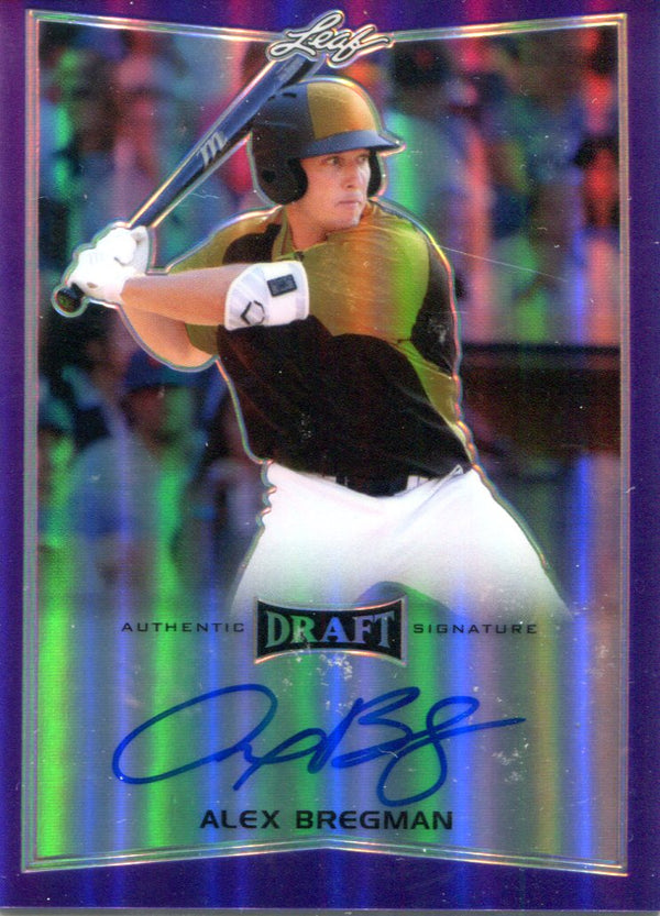 Alex Bregman Autographed 2016 Leaf Draft Purple Card