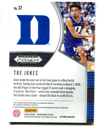 Tre Jones 2021 Panini Silver Prizm #37 Card