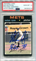 Nolan Ryan "HOF 99" Autographed 1971 Topps Card (PSA)