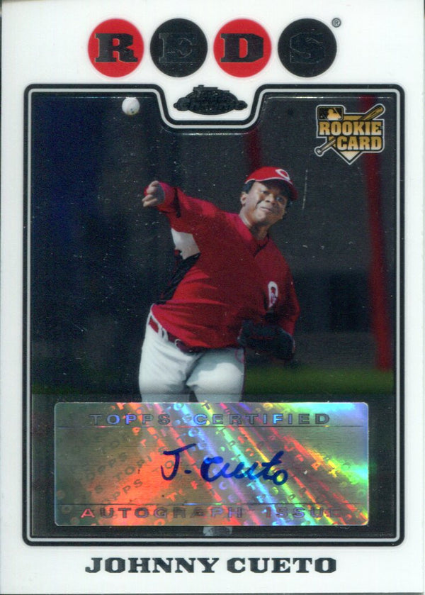 Johnny Cueto Autographed 2008 Topps Chrome Rookie Card