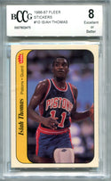 Isiah Thomas 1986-87 Fleer Stickers #10 BCCG Excellent 8 Card