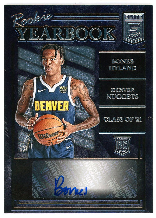 Bones Hyland Autographed 2021-22 Panini Donruss Elite Rookie Yearbook Card #RY-NHY