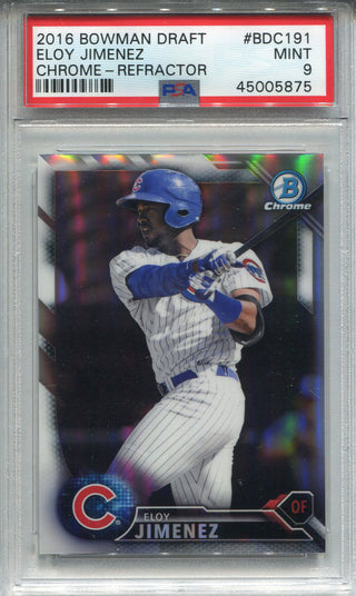 Eloy Jimenez 2016 Bowman Draft Chrome Refractor Rookie Card (PSA)