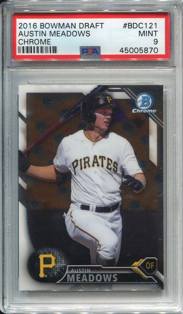 Austin Meadows 2016 Bowman Draft Chrome Rookie Card (PSA)