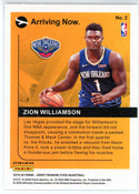 Zion Williamson 2019-20 Panini Hoops Premium Stock Arriving Now Rookie Card #2