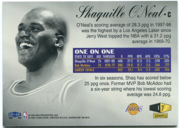 Shaquille O'Neal Fleer Flair Showcase 0260/1500 1999