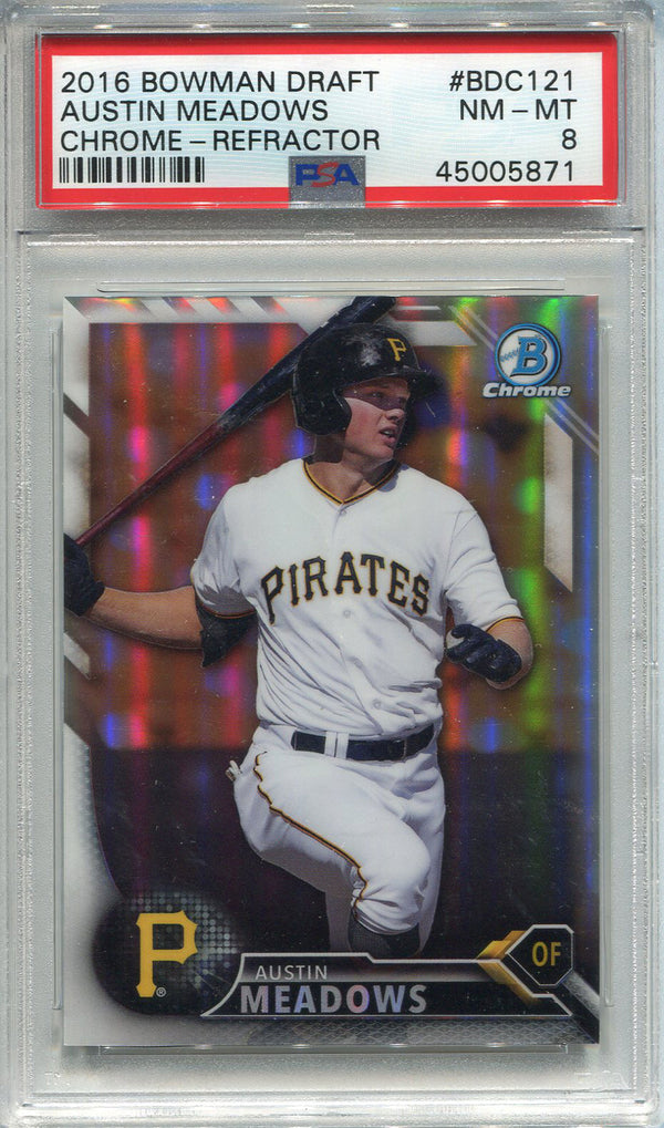 Austin Meadows 2016 Bowman Draft Chrome Refractor Rookie Card (PSA)