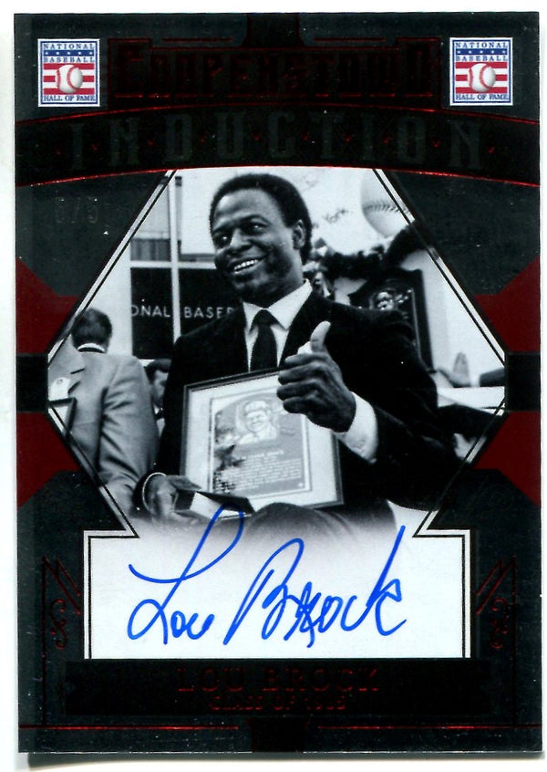 Lou Brock 2015 Cooperstown Introductions Autographed Card