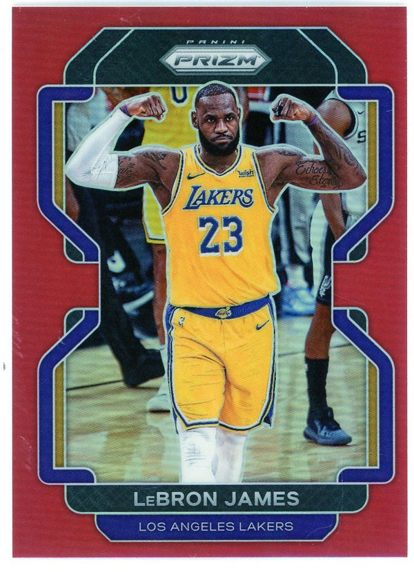 LeBron James 2021-22 Panini Prizm Red Prizm Card #91