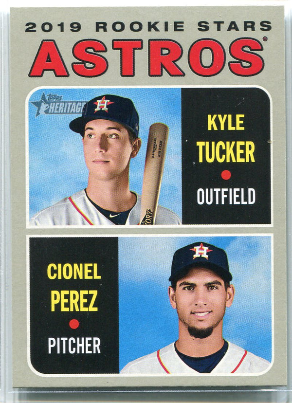 Kyle Tucker & Cionel Perez 2019 Topps Heritage Rookie Stars Card