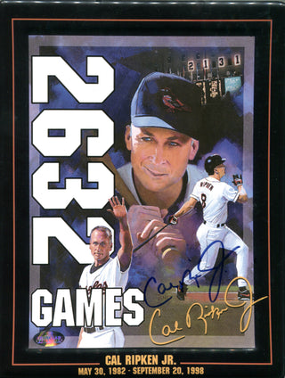 Cal Ripken Jr. Autographed 2632 Games Black Plate