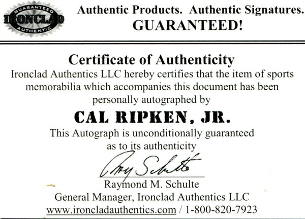 Cal Ripken Jr. Autographed 2632 Games Black Plate