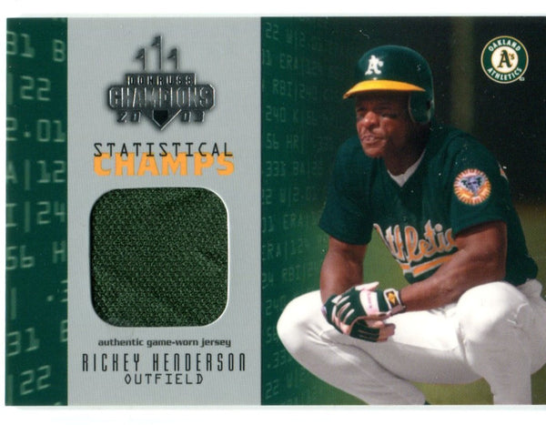 Rickey Henderson 2003 Donruss Statistical Champs Jersey Card /184