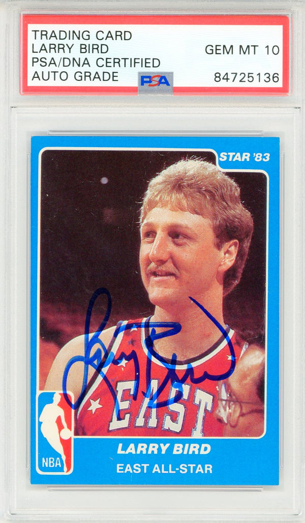 Larry Bird Autographed 1983 Star Card #2 (PSA Auto Gem Mint 10)