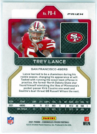 Trey Lance 2021 Panini Chronicles Prizm Black Prizm Rookie Card #PB-4