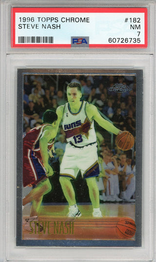 Steve Nash 1996 Topps Chrome Card #182 (PSA NM 7)