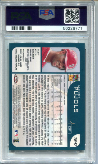 Albert Pujols 2001 Topps Chrome Traded #T247 PSA Mint 9 RC