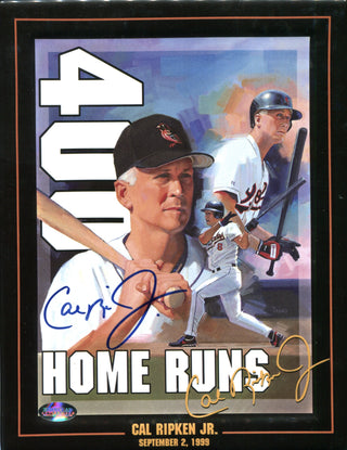 Cal Ripken Jr. Autographed 400 Home Run Black Plate