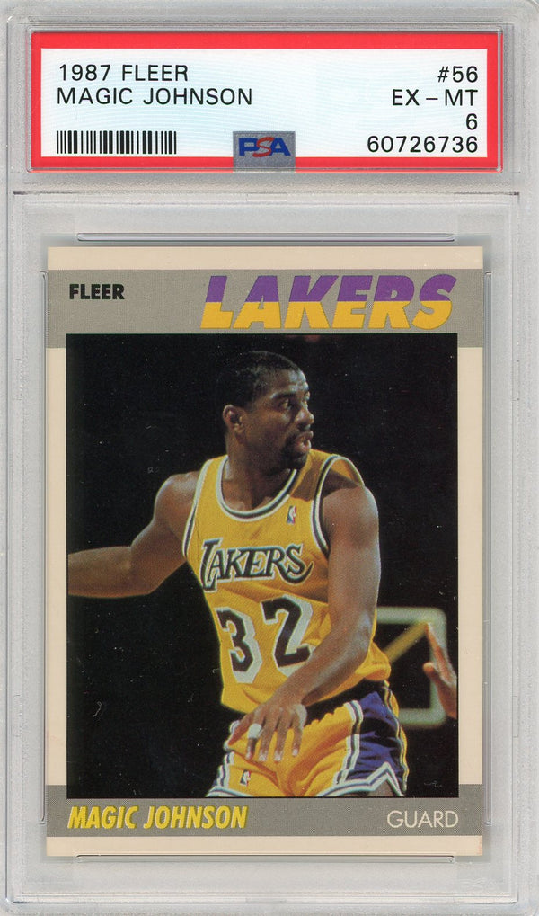 Magic Johnson 1987 Fleer Card #56 (PSA EX-MT 6)