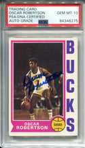 Oscar Robertson Autographed 1974-75 Topps Card (PSA)