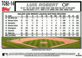 Luis Robert 2021 Topps Chrome Card