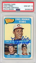 Tony Perez "HOF 2000" Autographed 1965 Topps Rookie Card (PSA Auto GM 10)