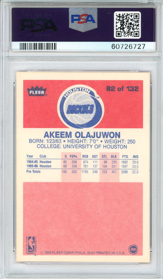 Hakeem Olajuwon 1986 Fleer Card #82 (PSA NM 7)