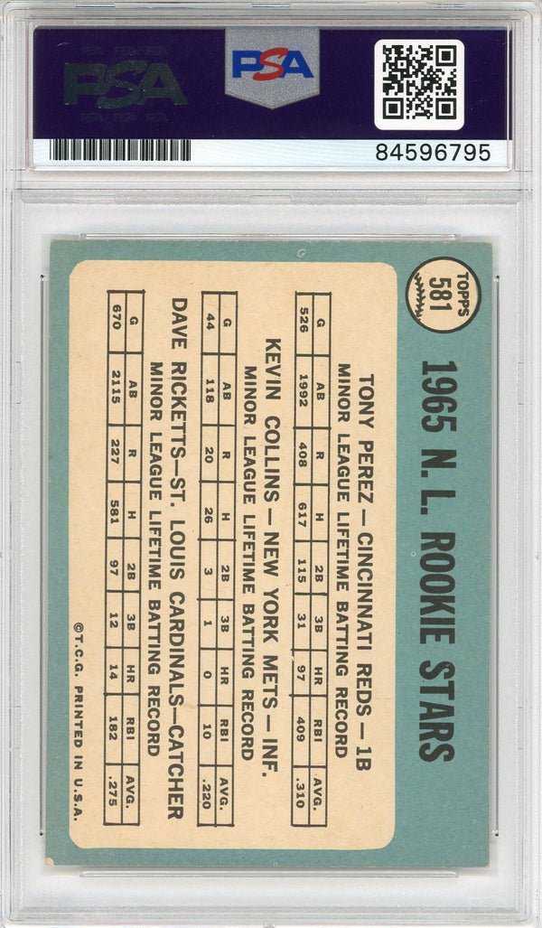 Tony Perez "HOF 2000" Autographed 1965 Topps Rookie Card (PSA Auto GM 10)