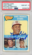 Tony Perez "HOF 2000" Autographed 1965 Topps Rookie Card (PSA Auto GM 10)