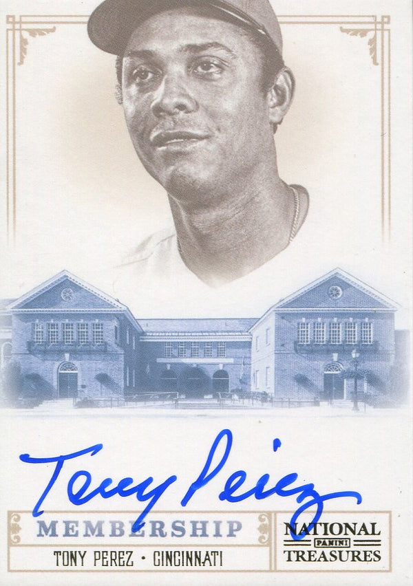 Tony Perez Autographed 2012 Panini National Treasures 15/25