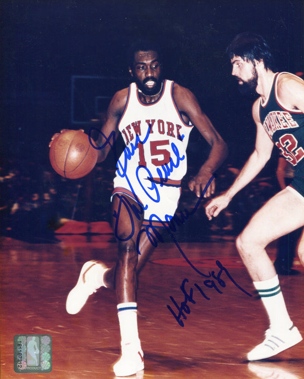 Earl "The Pearl" Monroe "HOF 1989" Autographed New York Knicks 8x10 Photo (JSA)