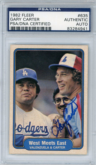 Gary Carter Autographed 1982 Fleer Card #635 (PSA)