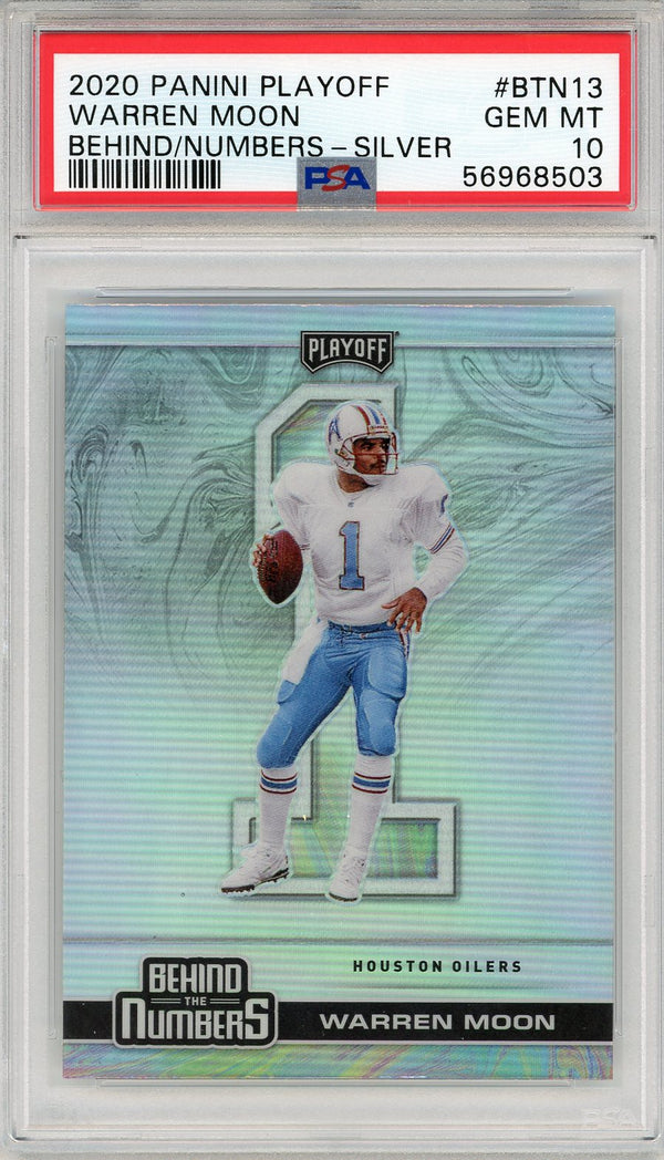 Warren Moon 2020 Panini Playoff Behind The Numbers Silver Card #BTN13 (PSA)