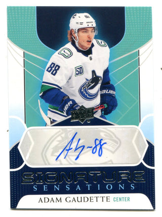 Adam Gaudette 2020-21 Upper Deck #SSAG Signature Sensations Autographed Card