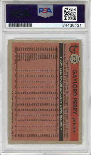 Gaylord Perry Autographed 1981 Topps Card #812 (PSA)