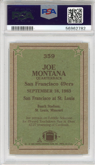 Joe Montana 1984 Topps Card #359 (PSA)