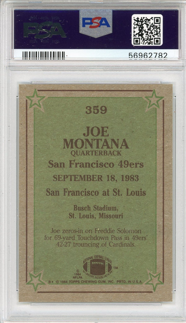 Joe Montana 1984 Topps Card #359 (PSA)