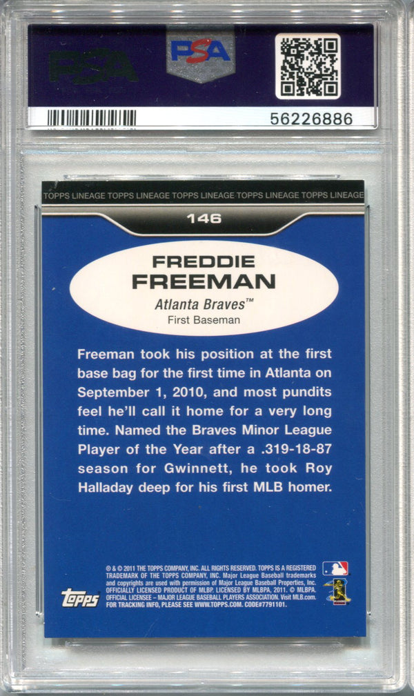 Freddie Freeman 2011 Topps Lineage #146 PSA Mint 9 RC