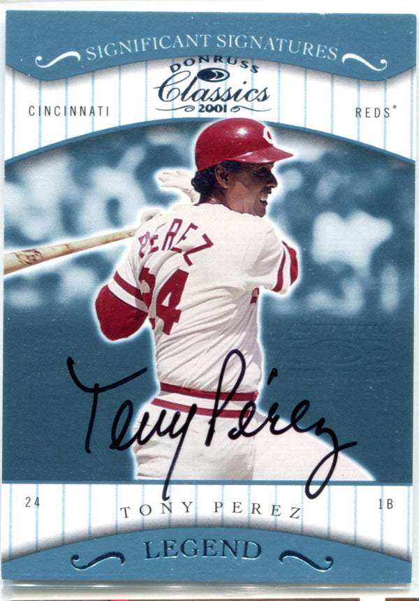 Tony Perez 2001 Donruss Classics Autographed Card