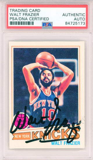 Walt Frazier Autographed 1977 Topps Card #129 (PSA Auto)