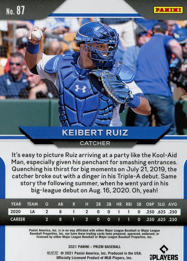 Keibert Ruiz 2021 Panini Prizm Rookie Card