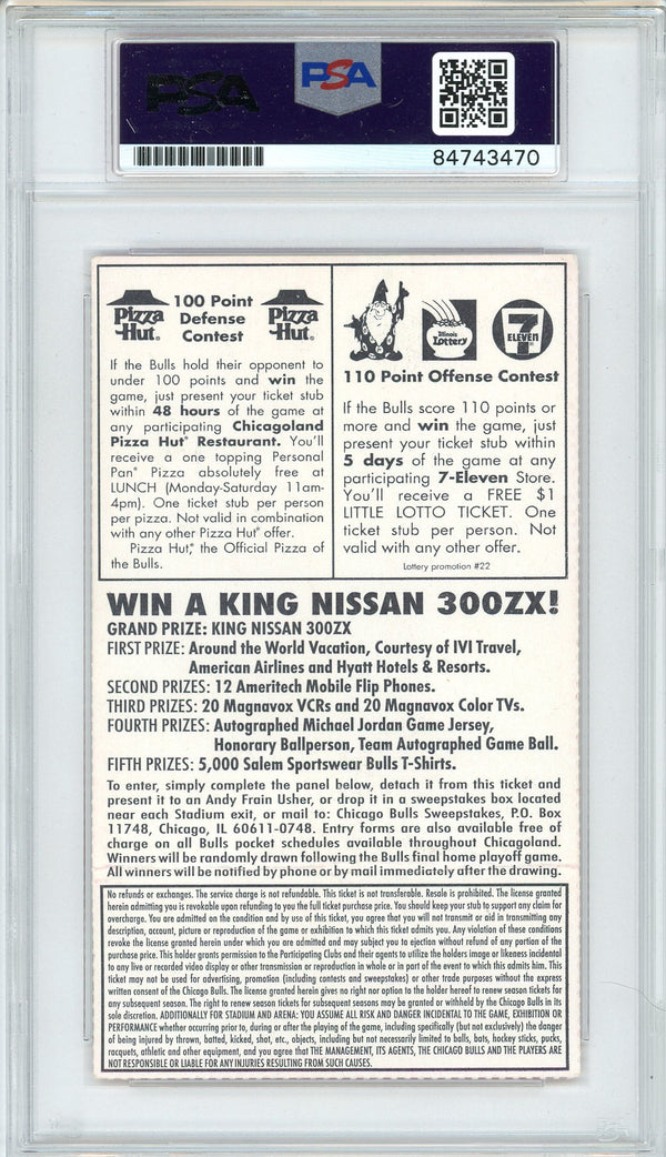 Horace Grant "93 NBA Finals, 3 Peat" Autographed 1993 NBA Finals Ticket (PSA)