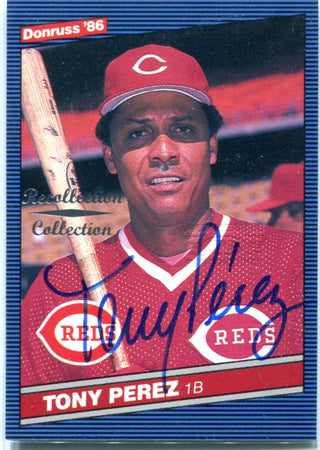 Tony Perez 1986 Reprint Donruss Collection Autographed Card #18/24