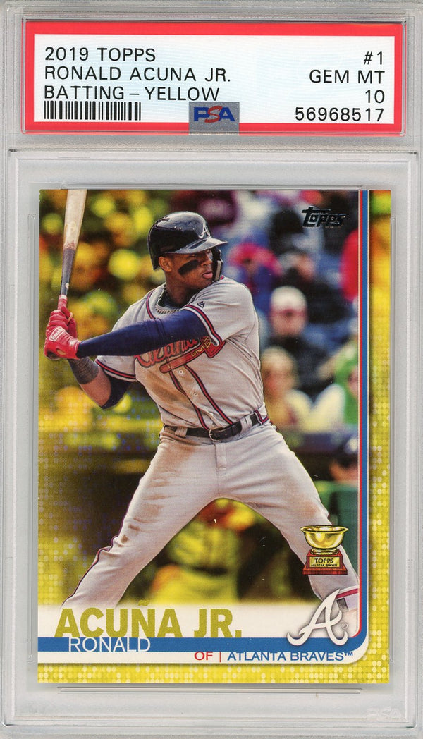 Ronald Acuna Jr. 2019 Topps Yellow Rookie Card #1 (PSA)