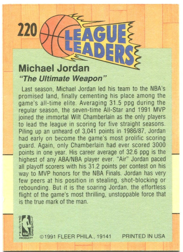 Michael Jordan Fleer 1991 League Leaders