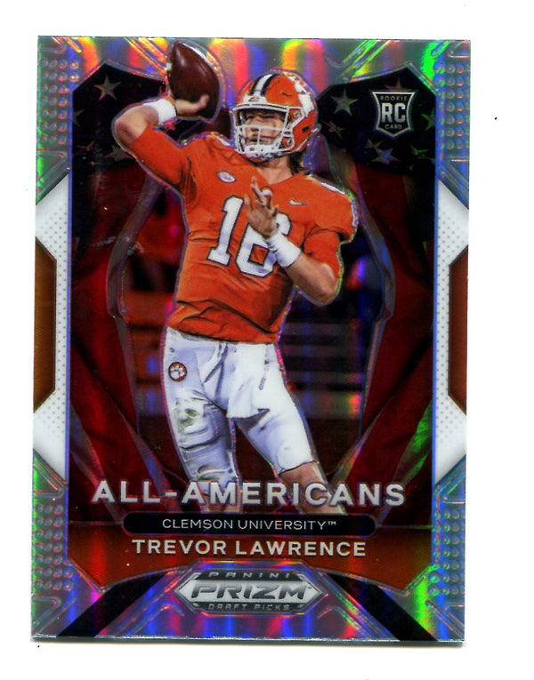 Trevor Lawrence 2021 Panini Prizm Draft Picks #181 Silver All Americans Card