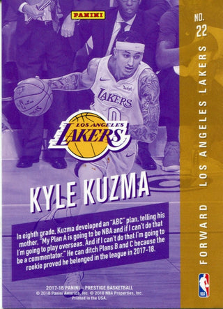 Kyle Kuzma 2017 Panini Prestige Rookie Class Card