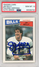 Jim Kelly Autographed 1987 Topps Rookie Card (PSA Auto Grade 10)