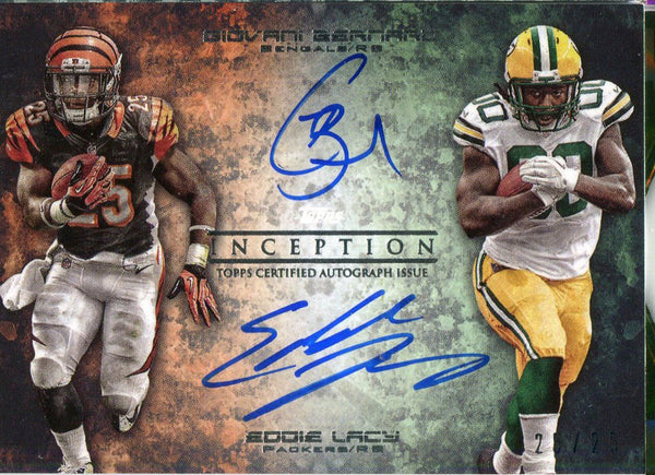 Giovani Bernard & Eddie Lacy Autographed 2013 Topps Inception Card