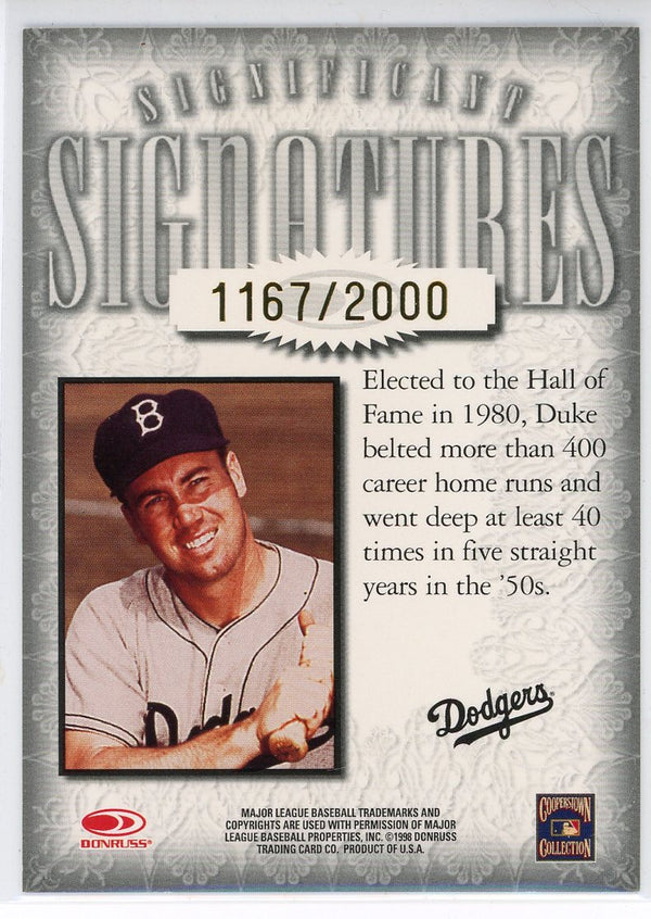 Duke Snider Autographed 1998 Donruss Signature Series Card